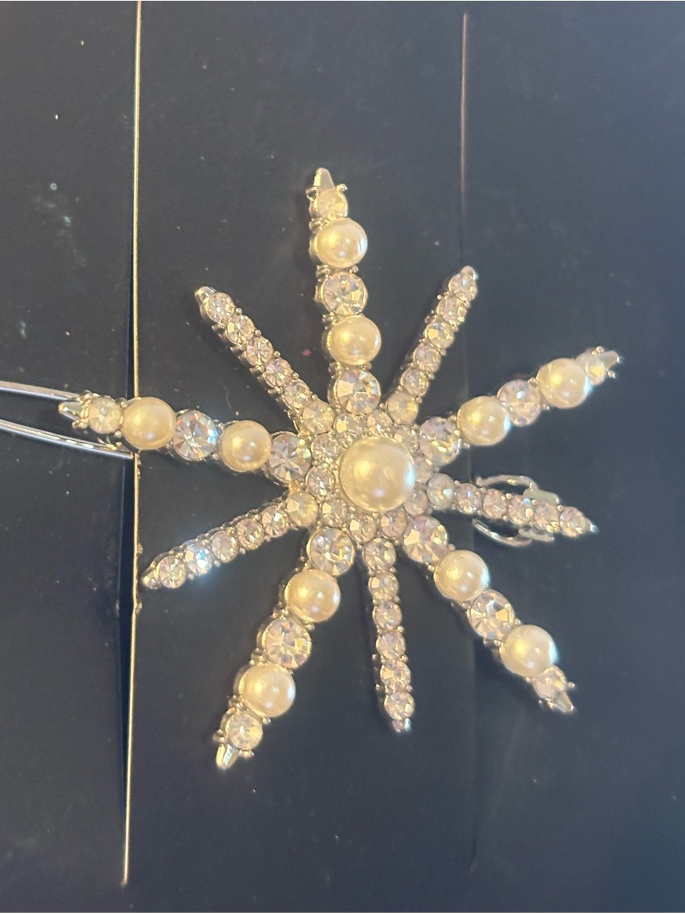 Pearl & Crystal Starburst Hair Pin - Women Jewelry